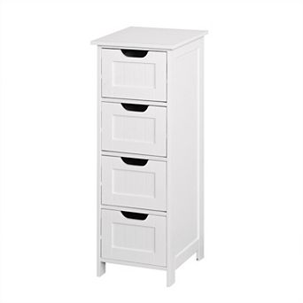 Slim Storage Cabinet with 4 Drawers, Compact Multi-Room Organizer for Small Spaces