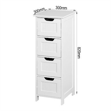 Slim Storage Cabinet with 4 Drawers, Compact Multi-Room Organizer for Small Spaces