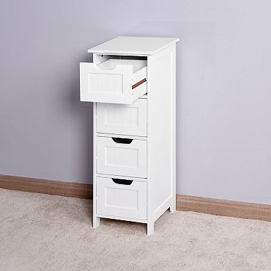Slim Storage Cabinet with 4 Drawers, Compact Multi-Room Organizer for Small Spaces