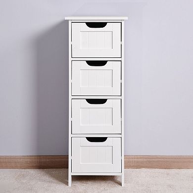 Slim Storage Cabinet with 4 Drawers, Compact Multi-Room Organizer for Small Spaces