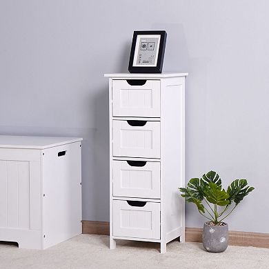 Slim Storage Cabinet with 4 Drawers, Compact Multi-Room Organizer for Small Spaces