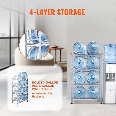 Industrial Water Jug Rack for Kitchen, Garage, or Office, Holds 8 Bottles