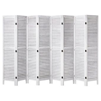 Wood Folding Room Divider Screen 8 Panel, Wide Privacy Divider for Open Floor Plans