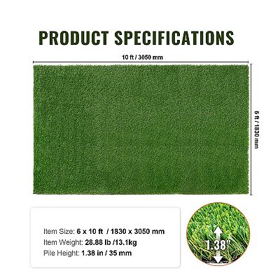 Artificial Grass Turf with Realistic Fibers for Indoor or Outdoor Use