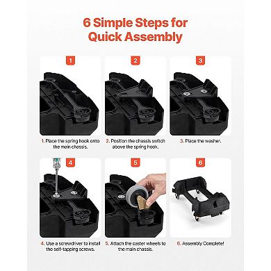 Slim Trash Can Dolly with Foot Pedal and Swivel Casters