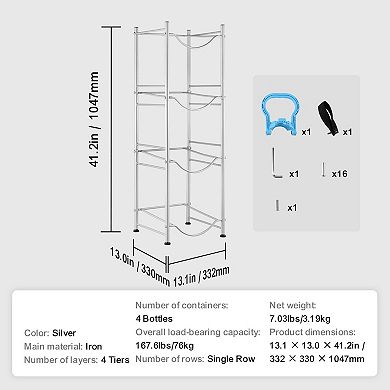 4-Bottle Water Jug Rack for 3- and 5-Gallon Bottles, Cast Iron
