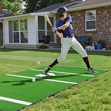 12 ft Baseball Batting and Turf Hitting Mat for Home, Garage, or Batting Cage
