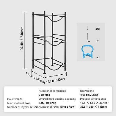 Industrial Water Jug Rack with Guardrails and Handles for Kitchen or Garage