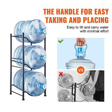 Industrial Water Jug Rack with Guardrails and Handles for Kitchen or Garage