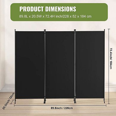 Freestanding 3-Panel Folding Room Divider for Indoor Spaces and Shared Rooms