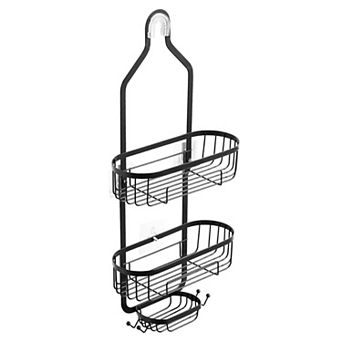 3 tier Hanging Shower Caddy for Large Storage, Holds Shampoo and Body Wash, Matte Black