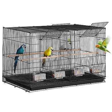 Stackable Bird Cage with Two Feeding Doors for Small Birds and Budgies