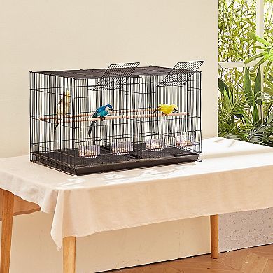 Stackable Bird Cage with Two Feeding Doors for Small Birds and Budgies