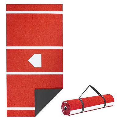 10 ft Baseball Batting and Turf Hitting Mat for Home or Batting Cage Use with Home Plate