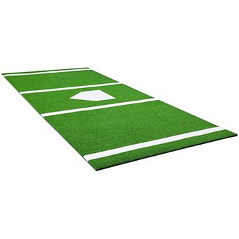 10 ft Baseball Batting and Turf Hitting Mat for Home or Batting Cage Use with Home Plate