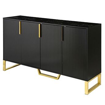 Sideboard Cabinet with 4 Doors, Dining Room Buffet Cabinet