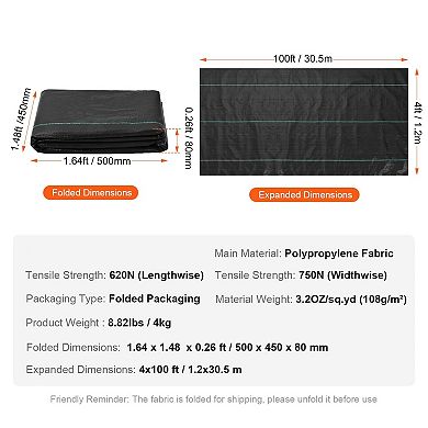Landscape Weed Control Fabric for Gardens and Pathways, Woven Ground Cover