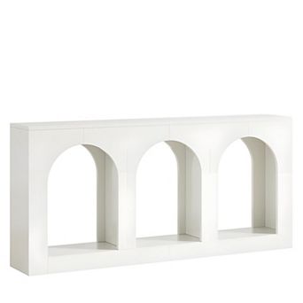 Modern Farmhouse Console Table with Shelves, TV Stand Option