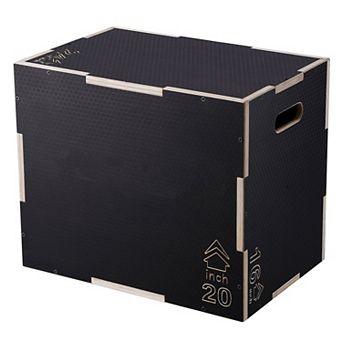 Plyo Box Adjustable Height Multi-Layer Plywood Home Gym Step-Up Squat Jump Box