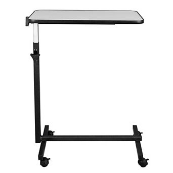 Adjustable Overbed Table with Wheels, Rolling Bedside Laptop Desk and Locking Casters
