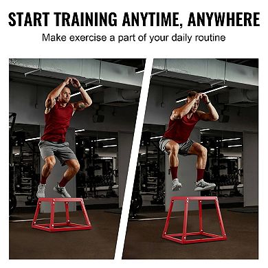Steel Plyometric Jump Box, Fixed Height Box for Jump Training and Step-Ups