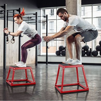 Steel Plyometric Jump Box, Fixed Height Box for Jump Training and Step-Ups