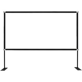 Projector Screen with Stand 150-Inch Portable Front Rear Projection for Movies Sports, Black