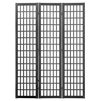 Folding Room Divider Screen 3 Panel, Japanese Grid Style Privacy Divider
