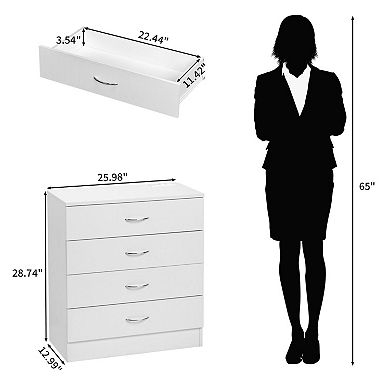 4-Drawer Nightstand Dresser with USB Ports and Power Outlets