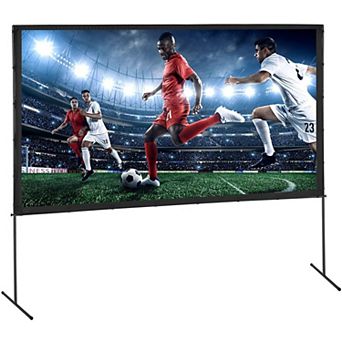 120-Inch Portable Projector Screen with Stand for Outdoor or Indoor Home Theater, Black