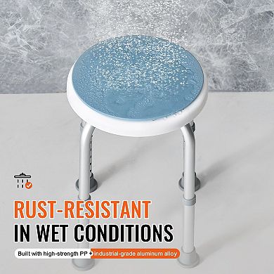 Adjustable Shower Stool for Adults with Non-Slip Foot Pads and Lightweight Aluminum Frame, Blue