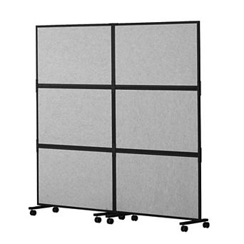 Portable 2-Panel Soundproof Divider with Zipper Connections for Flexible Layouts