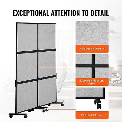 Portable 2-Panel Soundproof Divider with Zipper Connections for Flexible Layouts