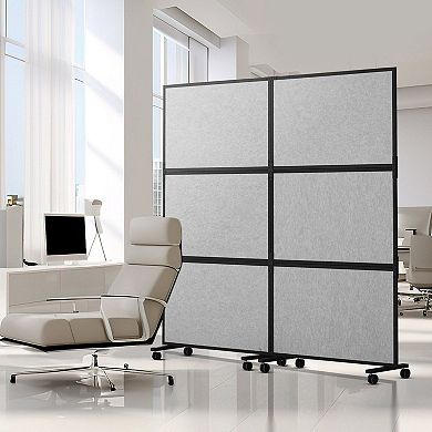 Portable 2-Panel Soundproof Divider with Zipper Connections for Flexible Layouts