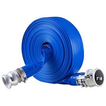 Backwash Hose Kit with Stainless Steel Clamps for Water, Sewage, and Irrigation, Blue