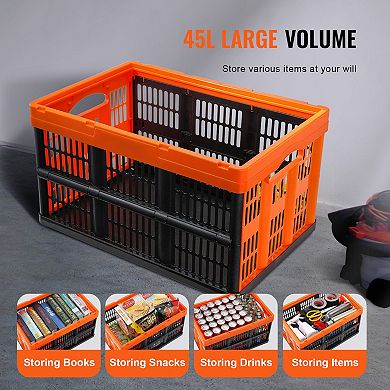 Portable 45L Collapsible Storage Bin for Home, Car, or Garage Organization