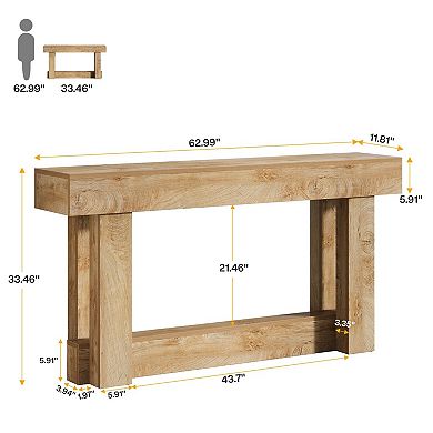 Farmhouse Entryway Table with Open Shelf for Display and Storage