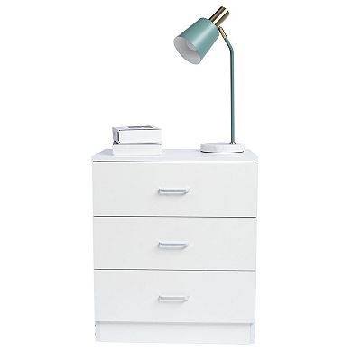 Modern 3-Drawer Dresser with Smooth Glide Drawers for Multi-Room Use - White