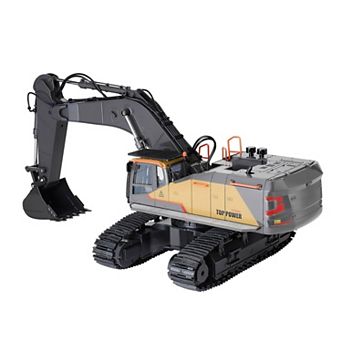 Remote Control Excavator Toy 1:14 Scale with Metal Digging Bucket and Rubber Tracks