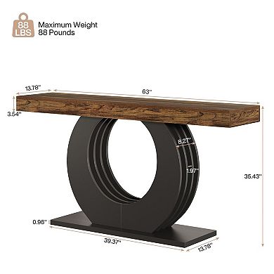 Console Table with Metal Frame for Entryway or Living Room
