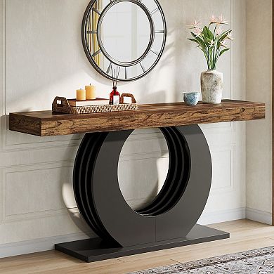 Console Table with Metal Frame for Entryway or Living Room