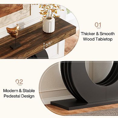 Console Table with Metal Frame for Entryway or Living Room