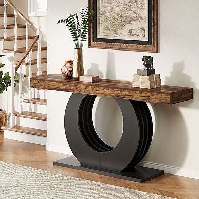 Console Table with Metal Frame for Entryway or Living Room