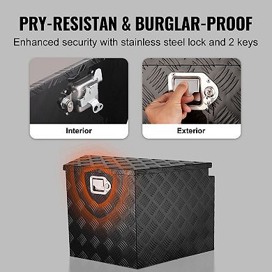 Trailer Tongue Toolbox Aluminum Locking Storage for RV and Flat Trailer