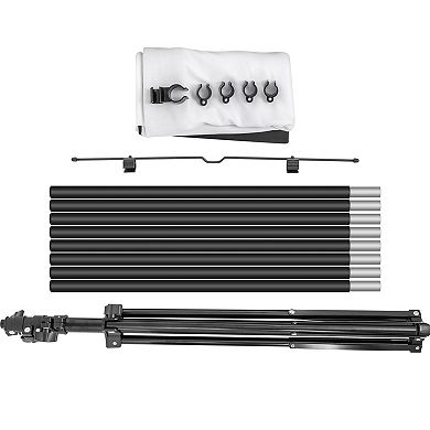 Portable 110-Inch Projector Screen Tripod Stand Adjustable Height Home Office Classroom, Black