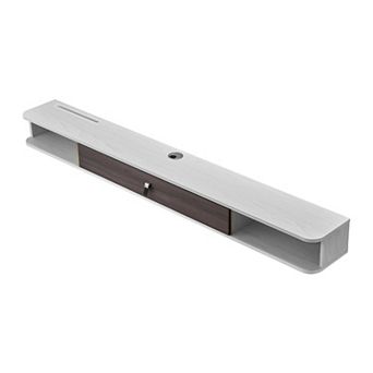Wall Mounted Floating TV Stand with Cabinets and Open Shelves
