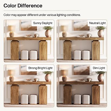 Narrow Farmhouse Console Table Wood Sofa Table for Entryway