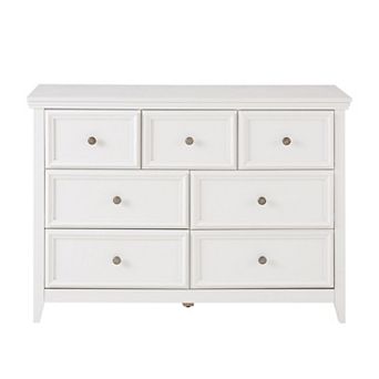 7-Drawer Wood Dresser with 3 Top, 4 Bottom Drawers for Bedroom or Office - White