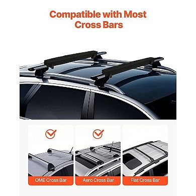 2 PCS Universal Soft Roof Rack Pads for Kayaks, Paddleboards, Surfboards, Snowboards