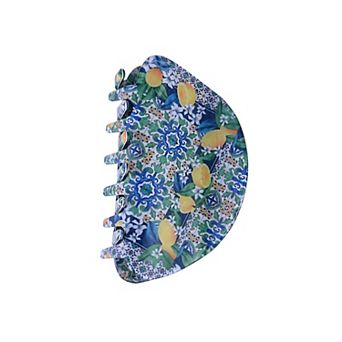 Emberly Blue Print & Yellow Lemons Acrylic Claw Clip